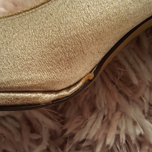 NWOT VINTAGE 1960s Gold Metallic Pumps sz 7.5 - Picture 7 of 8